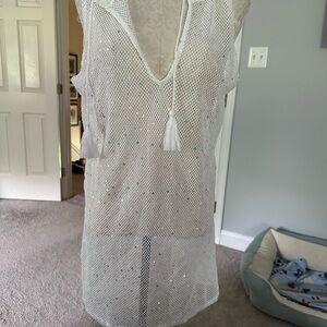 White Mesh Swim Cover-Up